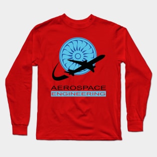 Aerospace engineering text, plane, and turbine Long Sleeve T-Shirt